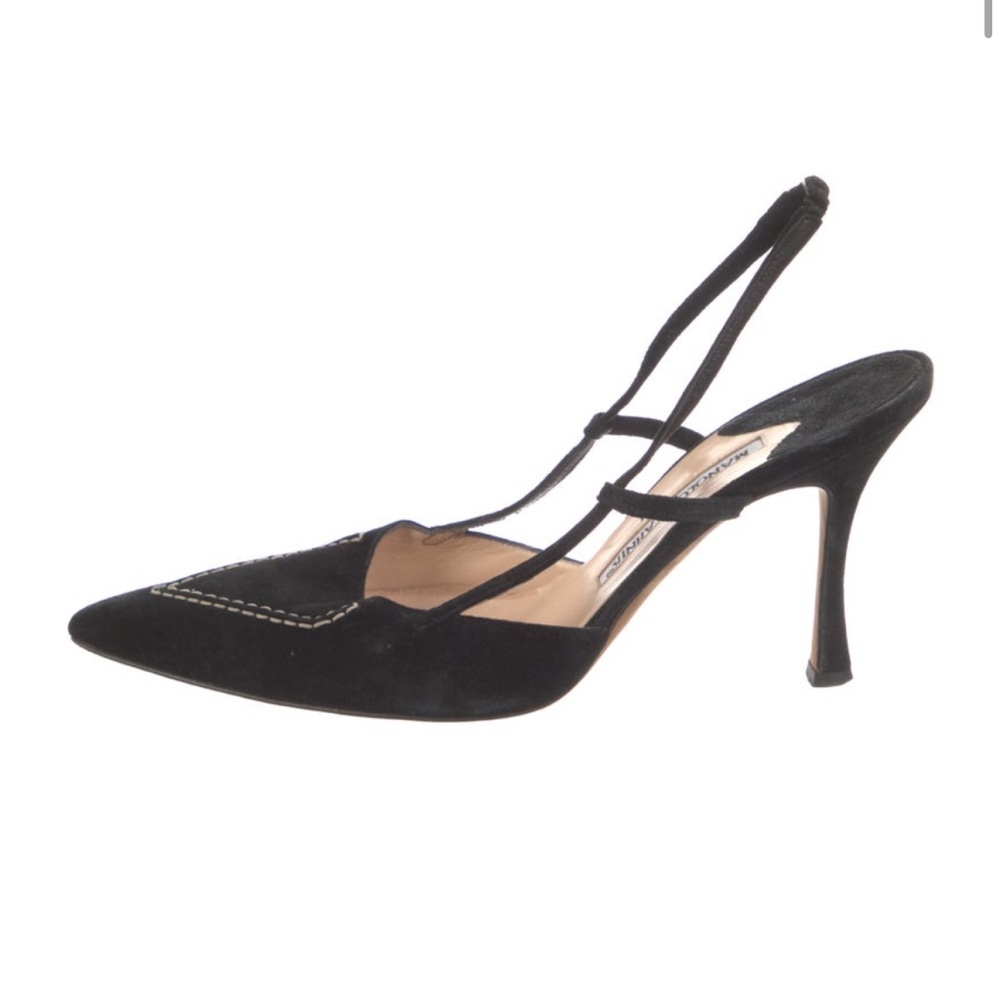 Manolo Blahnik Black Slingback Heels